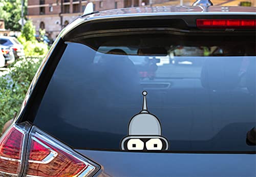 Bender-Face-Futurama's Sticker Cartoon Vinyl for Cars Trucks Laptops (7'x6', 2pcs)