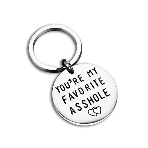 Udobuy Funny Boyfriend Gift, You're My Favorite Asshole, Asshole Keychain, Funny Keychain, Funny Man Gift, Valentines Day, Funny Gift for Husband