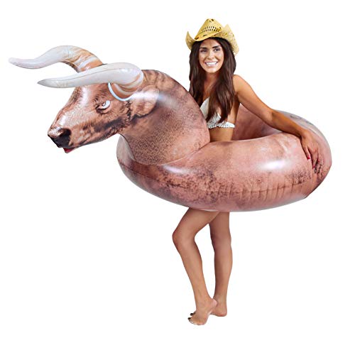 GoFloats Inflatable Buckin' Bull Pool Float Party Tube - Grab Summer By The Horns