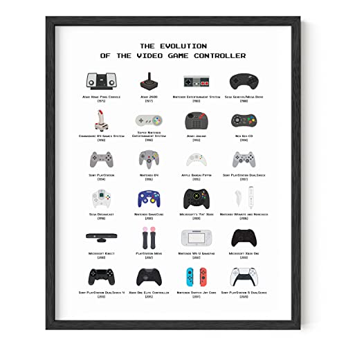 HAUS AND HUES Retro Video Game Posters for Walls Video Game Wall Art and Gamer Poster | Gamer Decor for Boys Room | Gamer Wall Art (Controller, 16x20 Black Framed)