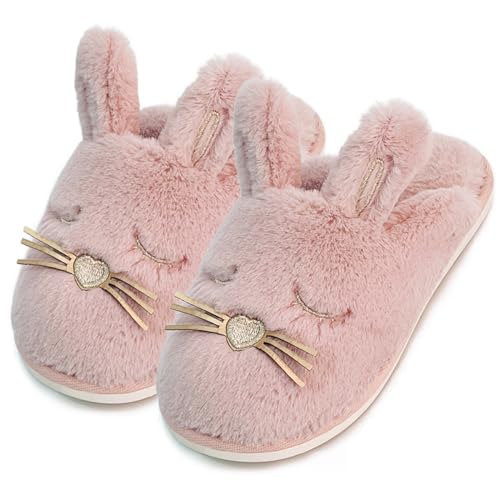 Caramella Bubble Bunny Slippers for Women Fuzzy Cute Animal Memory Foam House Rabbit Slippers Indoor Outdoor