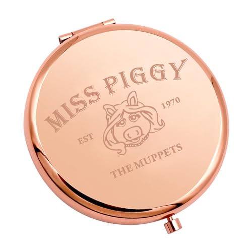 MAOFAED Cartoon Lover Gift Pig Lover Gift Pig Compact Mirror for Girls Women Travel Mirror Makeup Mirror (Piggy Mirror)