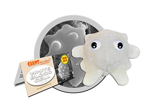 GIANTmicrobes White Blood Cell Plush - Educational Get Well Gift, Learn How these Heroic Cells keep you Healthy, Includes Info Card, Health, Immune System, Medical, Biology gift and Learning Tool