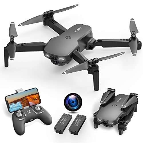 NEHEME NH525 Foldable Drones with 1080P HD Camera for Adults, RC Quadcopter WiFi FPV Live Video, Altitude Hold, Headless Mode, One Key Take Off Kids or Beginners 2 Batteries, Upgraded Version