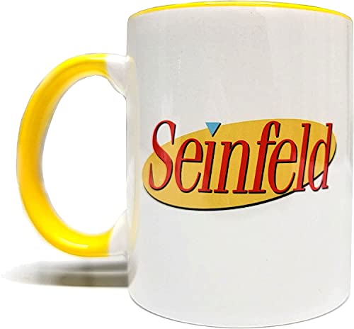 Mean Muggin Seinfeld - 11oz Yellow/White Ceramic Mug - Artwork on Both Sides - Funny - Quality Ceramic and Print - Giftable Foam Box Protection