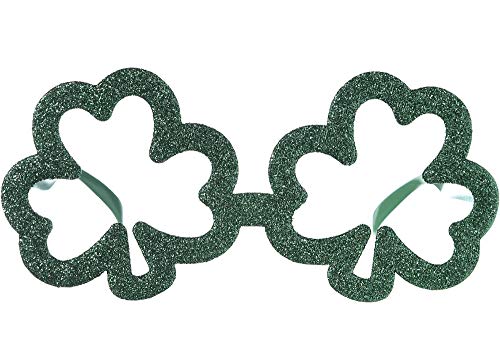 Vibrant Green Glitter Shamrock Value Plastic Glasses - 1 Pc - Perfect for St. Patrick's Day Fun