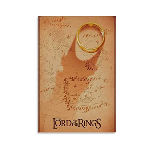 Hobbiton Vintage Travel Poster Lord of Ring Movie Poster Decorative Painting Canvas Wall Art Living Room Posters Bedroom Painting 16x24inch(40x60cm)
