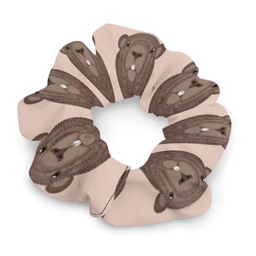 Groundhog Day Funny Animal Soft Hair Ties Bands Elastic Hair Scrunchies Rope Comfy Hair Accessories for Women