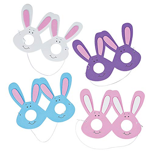 Fun Express - Foam Bunny Eyeglasses for Easter - Apparel Accessories - Eyewear - Novelty Glasses - Easter - 12 Pieces