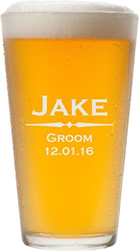 ANY TEXT, Custom Engraved Pint Glasses for Beer, 16 oz - PG01