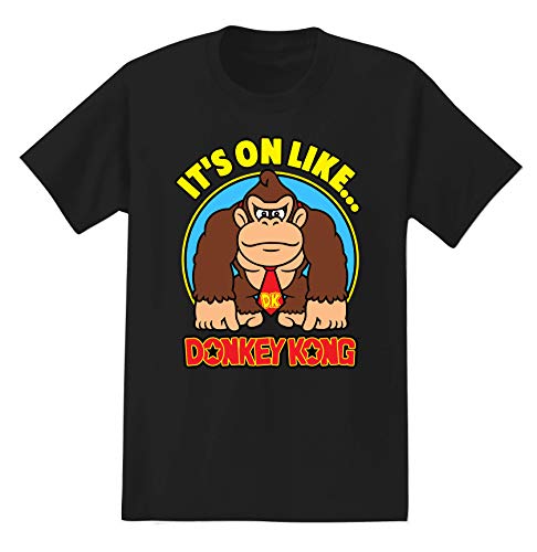 Nintendo Mens Video Game Shirt - Mario, Luigi, Zelda, Kirby, and Donkey Kong Vintage Tee (Black Donkey Kong, Medium)