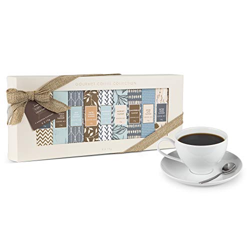Thoughtfully Gifts, 'Coffee Of The Holidays' Gourmet Coffee Gift Set, Flavors Include Gingerbread, Spiced Latte, Butter Toffee and More! Pack of 9