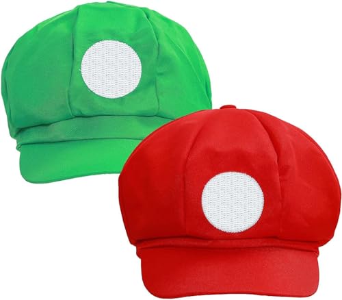 Tiff-K Newsboy Hats for Women Men Adults Anime Hat Halloween Cosplay Costume Hats Caps Red Green