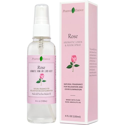 Rose Linen and Room Spray, Natural Pillow Spray Made with Pure Rose Essential Oils, Relaxing Home Fragrance or Toilet Spray, Rose Water Spray