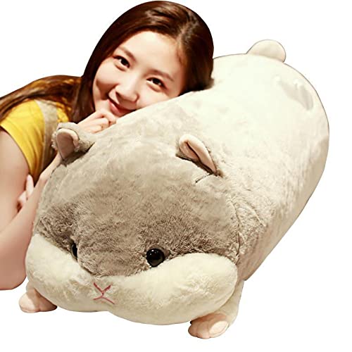 TONGMAN Hamster Plush Toy Plush Body Pillow -Plush Pillows Super Soft Hamster Plush Toy Gift(Color:Grey,Size:50cm/19.6Inches)