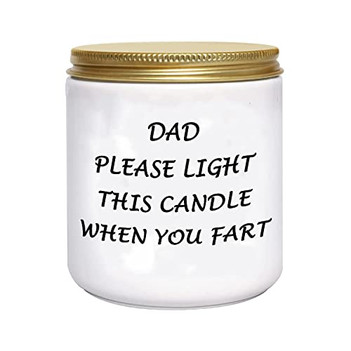Gifts for Dad from Daughter or Son Funny Unique Novelty Lavender Scented Soy Candle for Fathers Day Birthday Valentines Day Light This Candle When You Fart