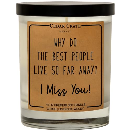 I Miss You Gifts for Her Him Women Men - I Miss Your Face | Long Distance Best Friend Friendship Gifts | I Wish You Lived Next Door Candle, Unique Candle Gifts for Sisters Mom | Funny Birthday Present