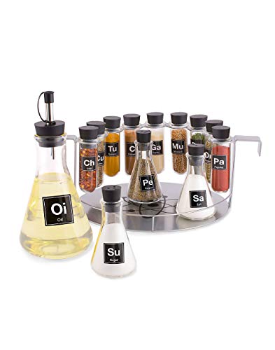 Wink Chemist's Spice Rack, 14 Piece Chemistry Spice Rack Set