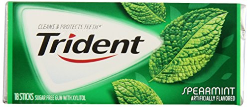 Trident Sugar Free Gum (Spearmint, 18-Piece, 12-Pack)