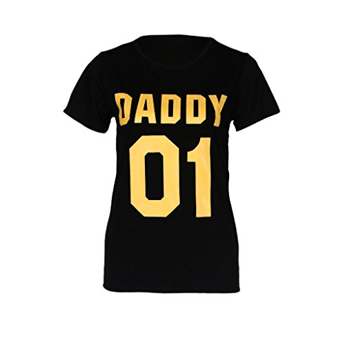 Yoyorule 1PC Family T-Shirts, Mom Dad Baby Letter Printed Summer Short Sleeve Shirt (L, Dad)