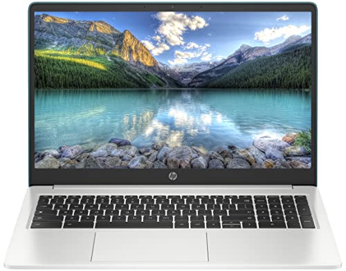 HP Flagship Chromebook 15.6 HD Student Laptop, Intel Pentium Quad-Core Processor, 8GB RAM, 64GB eMMC, Wi-Fi, Webcam, Bluetooth, Zoom Meeting, Chrome OS, w/GM Accessories, GM Accessory, Silver