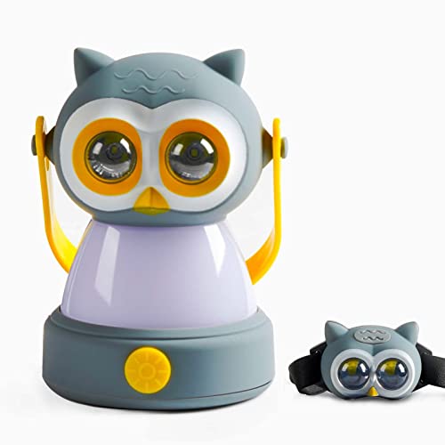 ARCEE Headlamp Camping Lantern for Kids, Lightweight Portable Outdoor Indoor Tent Lamp for Children, Battery Powered Lanterns for Emergency, Hurricane, Power Outage, Nightlight for Kids’ Room (Owl)