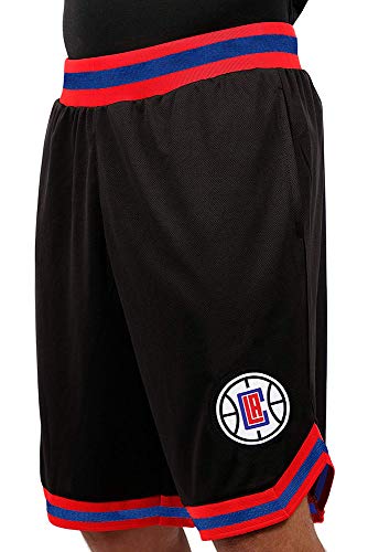 Ultra Game NBA Los Angeles Clippers Mens Woven Basketball Shorts, Team Color, Small
