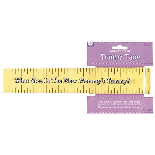 Amscan Delightful Tummy Measure Game Baby Shower Party Novelty Favors, 2in x 150ft, Yellow