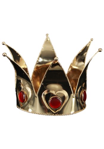 elope Gold Mini Queen of Hearts Costume Crown for Adults and Teens Standard