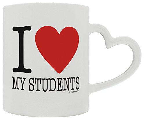Teacher Appreciation Gifts I Love My Students Valentines Day Gift for Teacher Heart Handle Gift Coffee Mug Tea Cup White