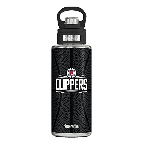Tervis NBA Los Angeles Clippers Leather Triple Walled Insulated Tumbler, 32oz Wide Mouth Bottle, Stainless Steel