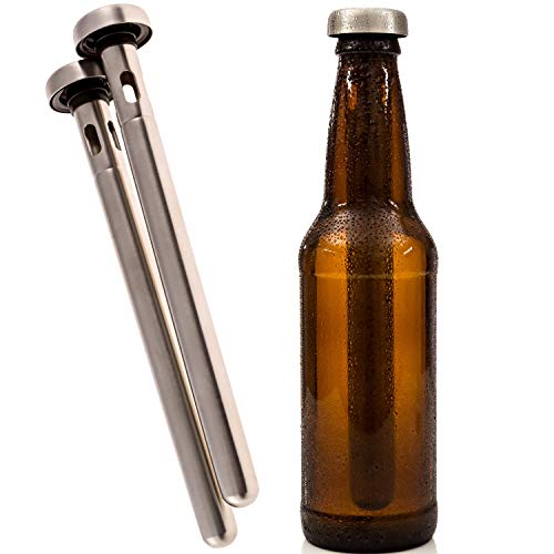 Brew House Chillers - Boxed Gift Set includes 2 Stainless Steel Drink Chiller Sticks - made with highly advanced cooling technology (stainless steel)
