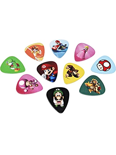 Colorful Mario Guitar Picks (10 Picks in a pack)(Medium Thickness 0.71mm) Standard Quality | Printed on both sides
