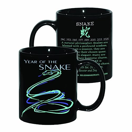 Goldenwave Creations Asian Oriental Chinese Zodiac Coffee & Tea Mug Year of the Snake: Birth years 41, 53, 65, 77, 89, 01, 2013, 2025