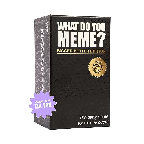 WHAT DO YOU MEME? Bigger Better Edition by Relatable, The Essential Party Game for Meme Lovers, Great for Adult Games for Game Night, Includes 450 Caption Cards, and 75 Photo Cards