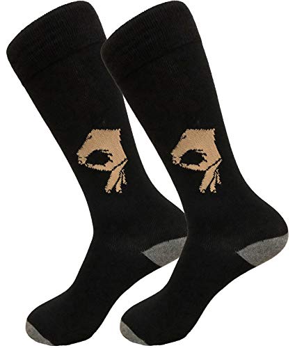 Balanced Co. Circle Game Meme Dress Socks Funny Socks Crazy Socks Casual Cotton Crew Socks (Big Hand Black/Gray)