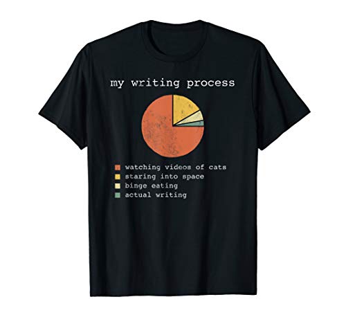 My Writing Process Pie Chart Meme - Funny Writer Gag Gift T-Shirt