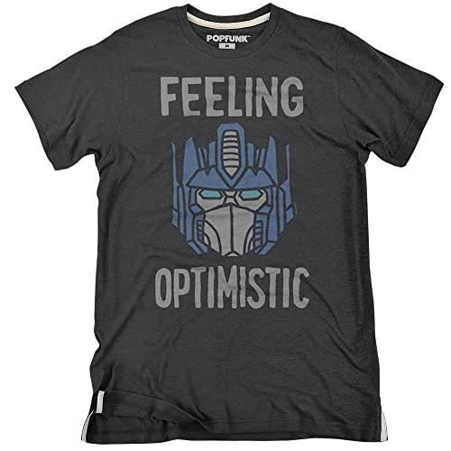 Popfunk Official Transformers Optimus Prime Optimistic Slim Fit Ultrasoft Tri-Blend T-Shirt (X-Large)