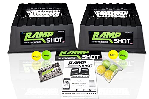 RampShot Plus Game Set with 4 Extra Balls- Game for The Backyard, Beach, Park, Indoors - Portable and Easy to Carry includes 8 Balls, Stickers and Rule Book