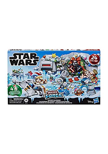 STAR WARS Micro Force Advent Calendar Holiday Display with 24 Collectible Surprise Mini Figures and 7, Kids Ages 4 and Up