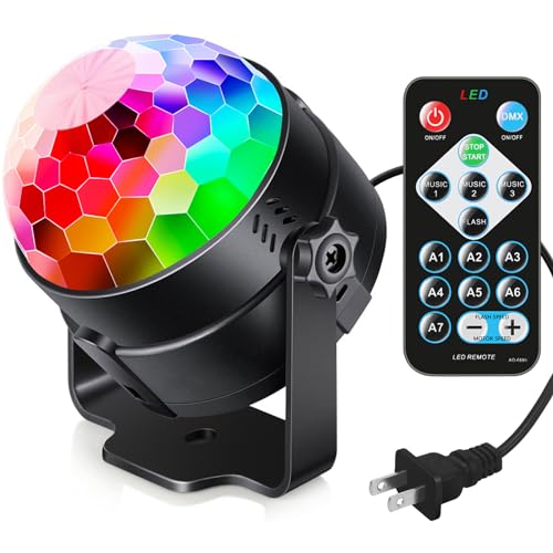 Luditek Sound Activated Party Lights with Remote DJ Lighting, Disco Ball Strobe Lamp Stage Light for Home Room Dance Parties Birthday Karaoke Stocking Stuffers for Kids Halloween Christmas Decorations