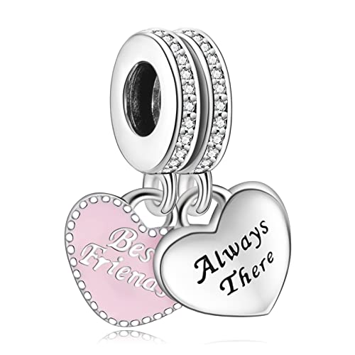 Annmors Best Friends Charm fits Bracelets for Woman-925 Sterling Silver Dangle Pendant Bead,Jewelry Beads Gifts for Women Bracelet&Necklace