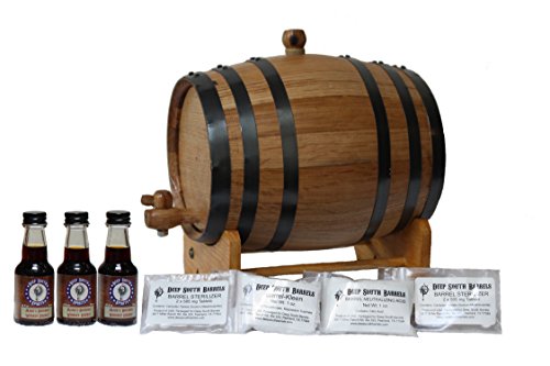 Deep South Barrels 3-Liter American White Oak Barrel Bourbon Kit with Cleaning Kit