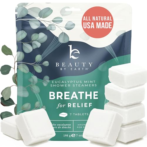 Shower Steamers Aromatherapy - USA Made with Natural Ingredients, Shower Bombs with Eucalyptus Essential Oil, Shower Steamers for Cold and Flu, Relaxation & Self Care Gifts for Women & Men