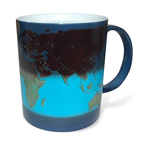 Thumbs Up UK Day and Night Heat Sensitive Color Changing 10 oz Ceramic Coffee Mug, 1 Count (Pack of 1), Day & Night