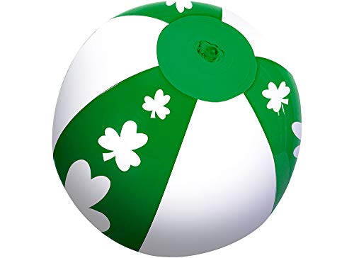 St. Patrick's Day Mini Parade Inflatable Ball - 7' (Pack Of 1) - Green & White Vinyl - Perfect For Party Accessory & Fun Celebration Decor