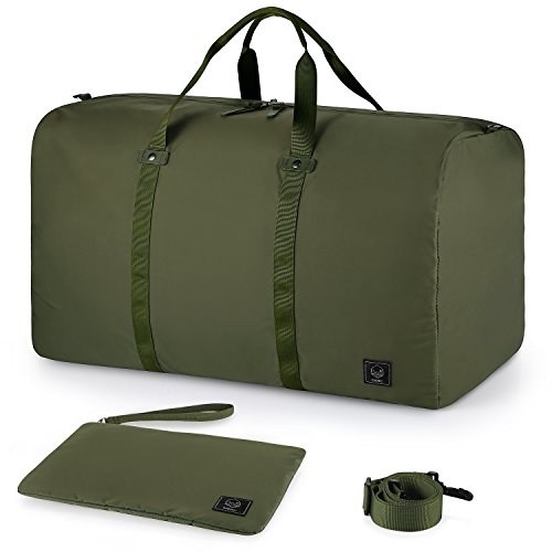 GAGAKU 80L Foldable Travel Duffel Bag Packable Lightweight Duffle Large Flight Cabin Bags for Travel - Green