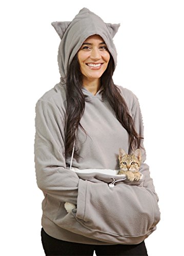 KITTYROO Cat Hoodie, The Original AS SEEN ON TV Kitty Carrying Sweatshirt, with Super Soft Kangaroo Pet Pouch (XX-Large)