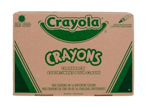 Crayola Crayon Classpack - 800ct (16 Assorted Colors), Bulk School Supplies for Teachers, Kids Crayons, Arts & Crafts Classroom Supplies, 3+