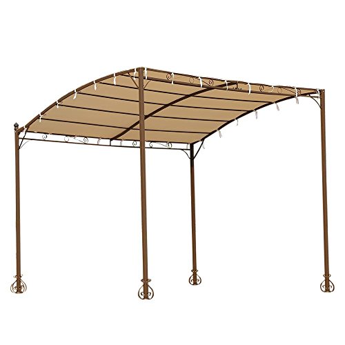 IKAYAA Metal Patio Garden Outdoor Gazebo Canopy Sun Shelter